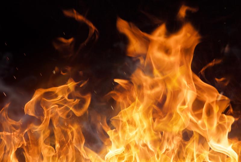 A Fierce TIme Flames on a black background